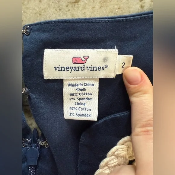 Vineyard Vines Women’s Navy Rope Appliqué Tunic Dress - Size 2 - Picture 8 of 10
